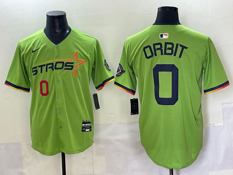 Men 2025 Houston Astros #0 Orbit Green Three generations Joint Name Nike MLB Jersey style 2